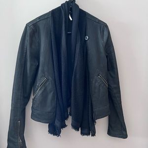 Free People black draped moto jacket. Size 2.